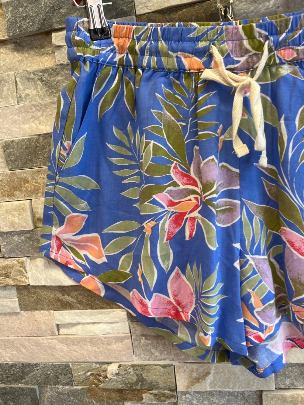 Billabong Blue Tropical Print Pull-On Shorts - Picture 4 of 9